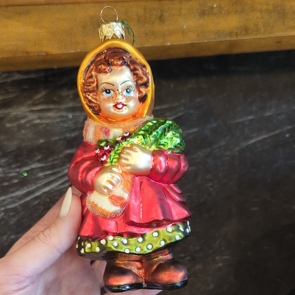 Holiday Ornament with Red and Green Accents